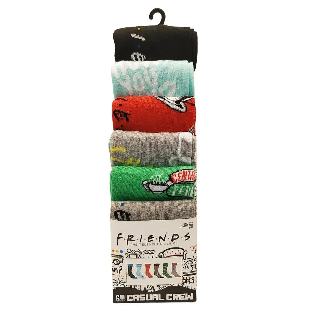 Friends Casual Crew Socks-6 Pairs
